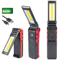 5W USB Rechargeable Work Light with Magnetic Base&Hanging Hook,COB Super Bright Adjustable LED Work Light