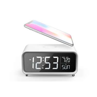 Decoration touch dimmer night light calendar clock home decor lights bedside lamp with QI wireless charging